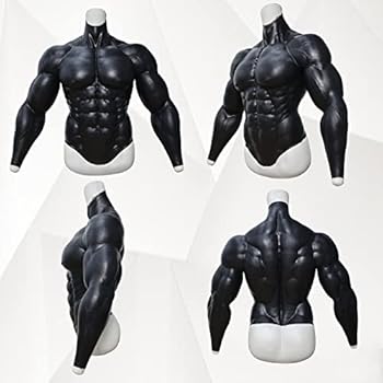SMITIZEN Mens Silicone Muscle Suit Body Chest with Realistic Arm